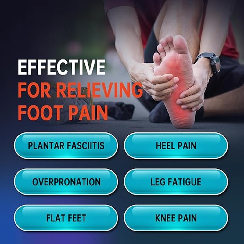 PCSsole Mens 6-6.5 220+lbs High Arch Orthotic Plantar Fasciitis Insoles